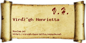 Virágh Henrietta névjegykártya