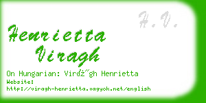 henrietta viragh business card